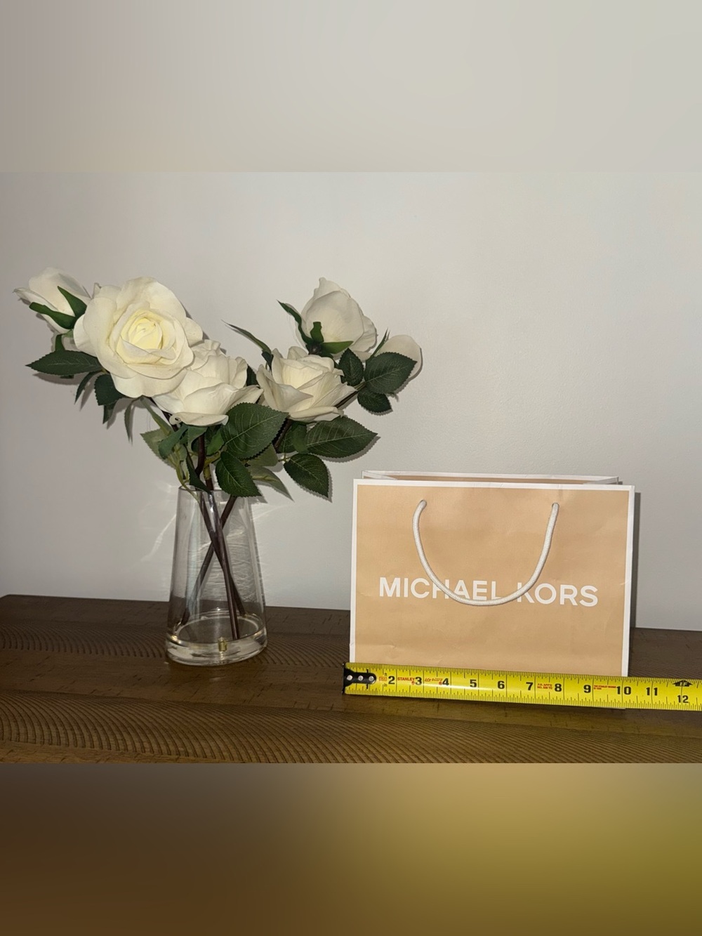 Michael Kors Two-Tone Beige and White Shopping Bag